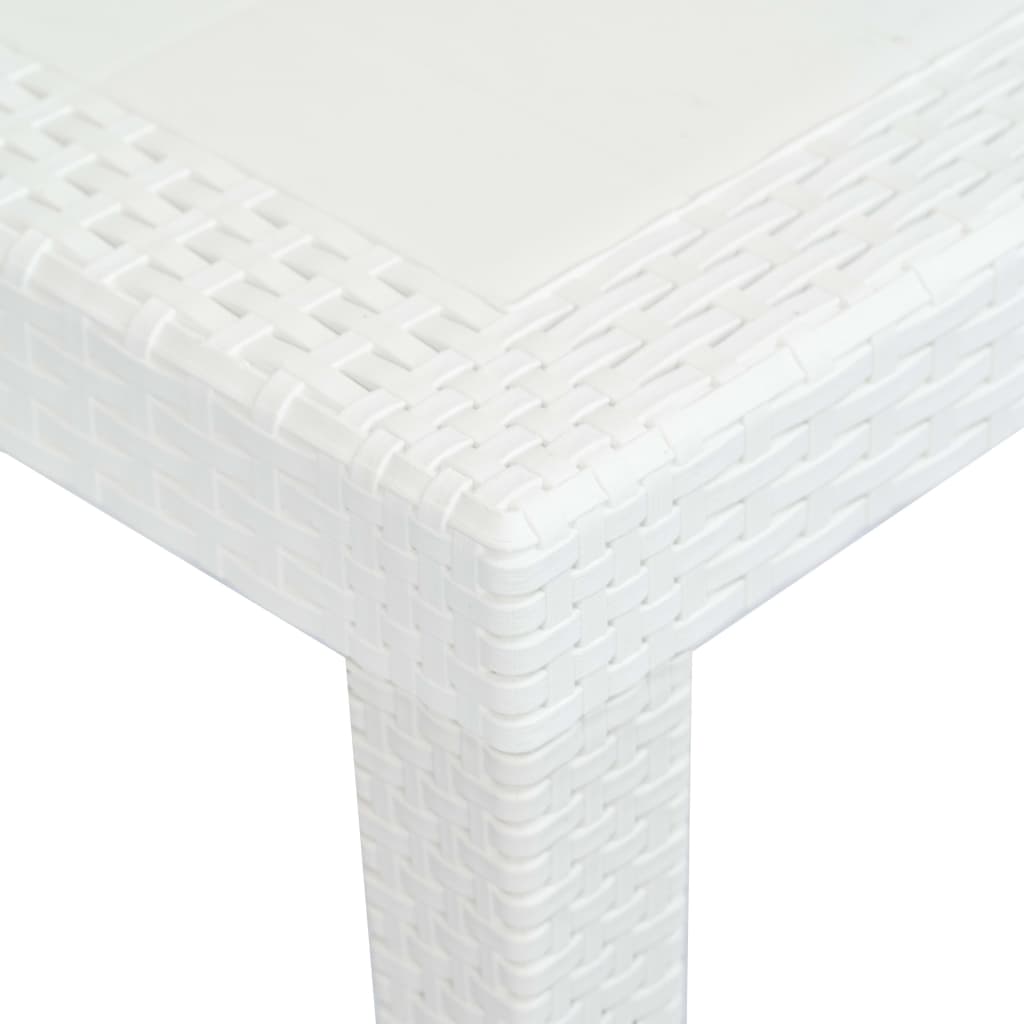 Gartentisch Weiss 220 x 90 x 72 cm Kunststoff Rattan-Optik
